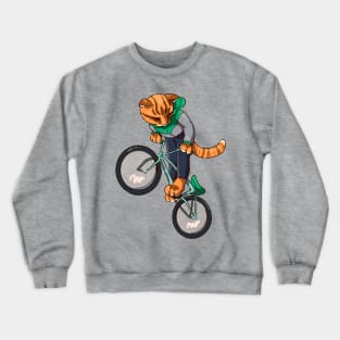 cat cyclist Crewneck Sweatshirt